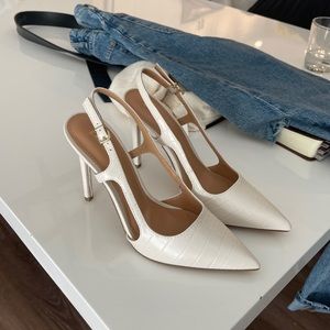 Express croc embossed slingback heels size 8